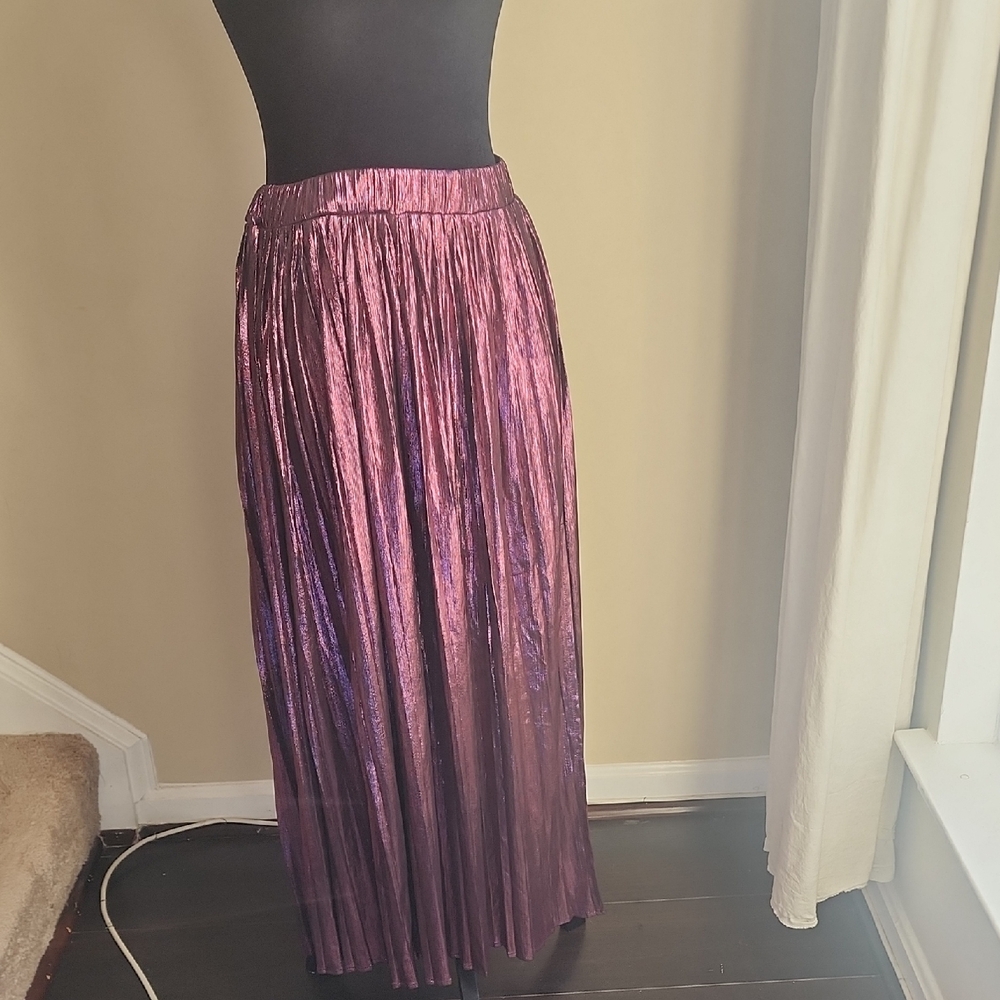 Nasty Gal Shiny Purple Maxi Skirt